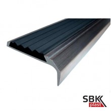 ПО-38/23 алюминиевый угловой порог противоскользящий с черной резиновой  вставкой